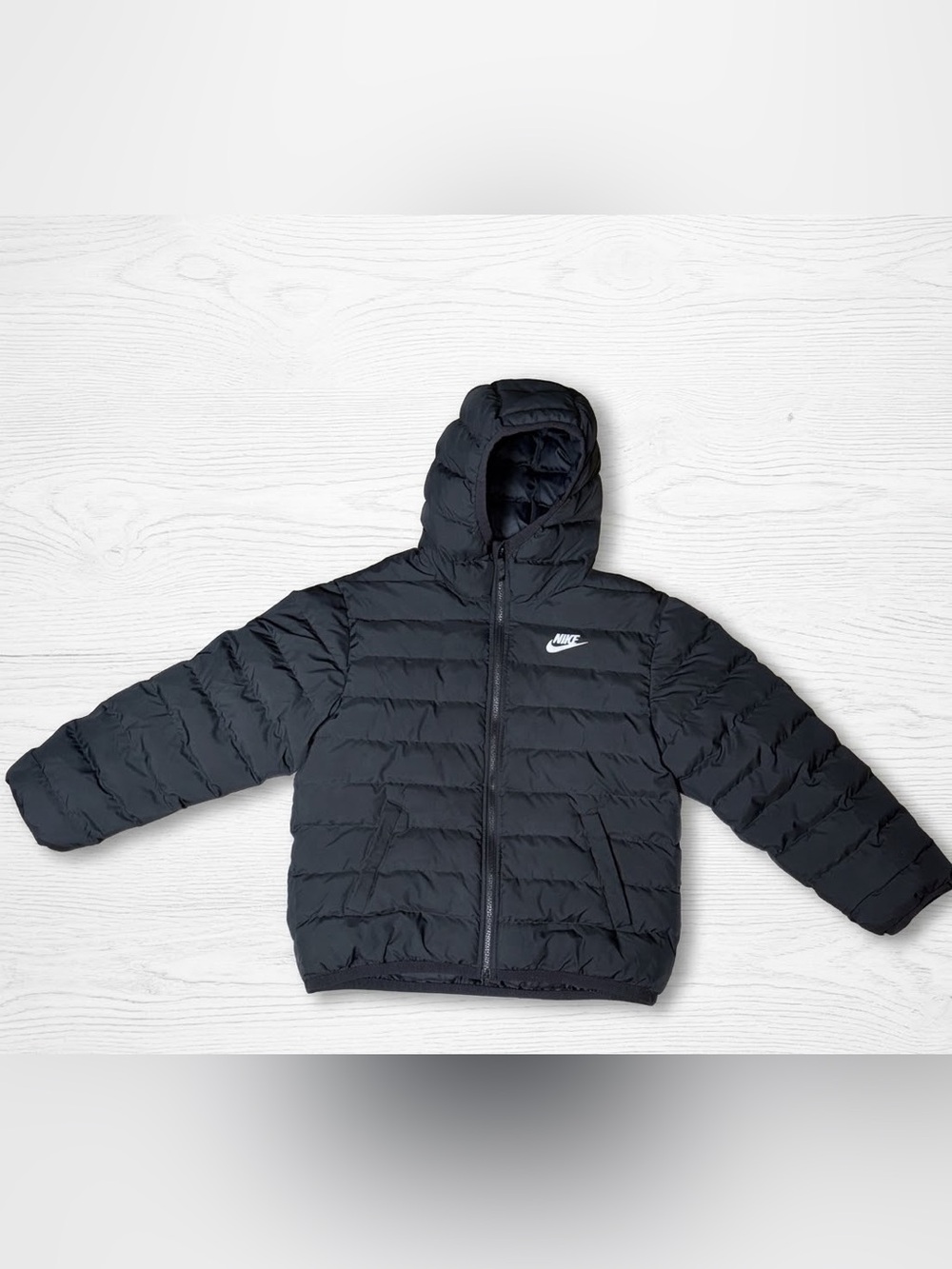 Nike Kids Sportswear Synthetic Fill Hooded Puffer Jacket Black SZ Medium FD2845